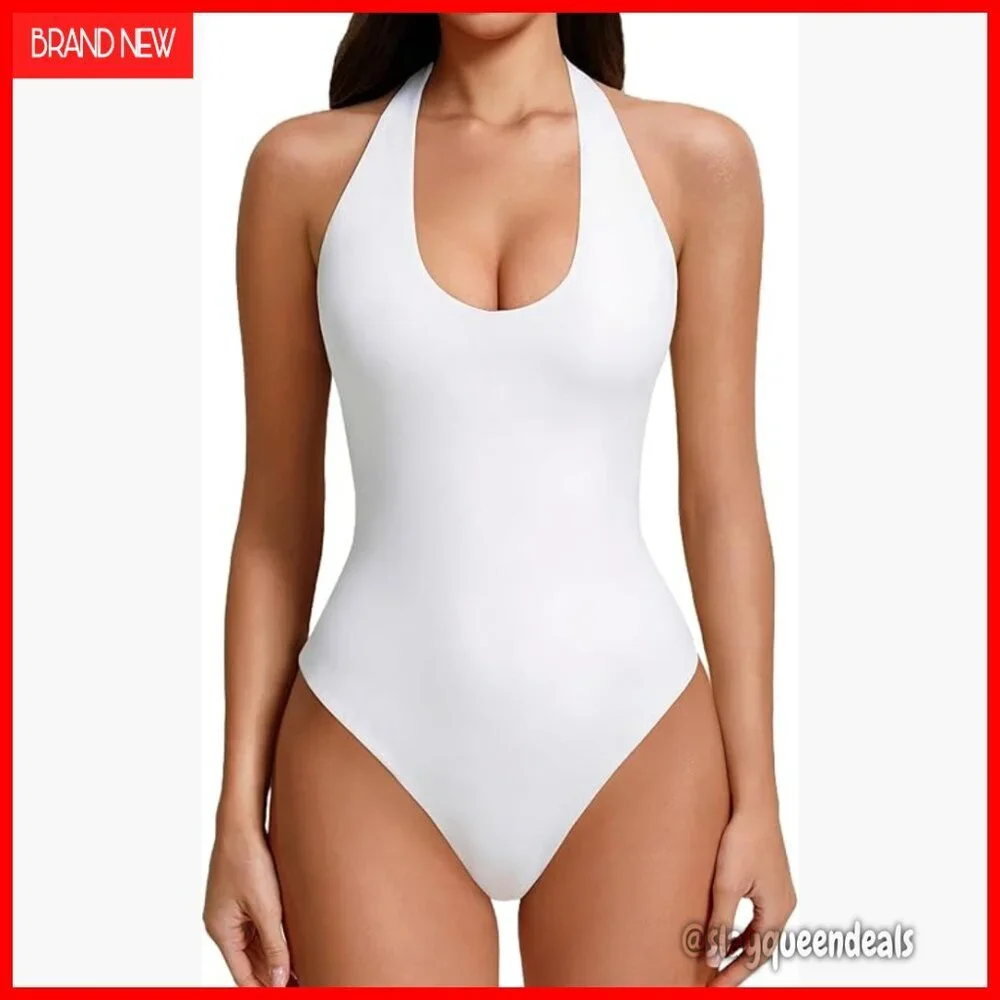 Sexy Halter Bodysuit Backless Tank Top Thong Body Suit Summer Outfit